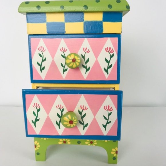 Hand Painted Jewelry Box Chest - Picture 2 of 3